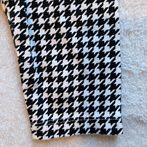 Pekkle 6M Black & White Houndstooth Cotton Leggings VGUC Baby Girls - Picture 5 of 13